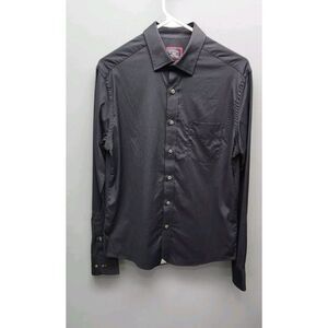 UNTUCKit Men's Small Slim Fit Black Long Sleeve Nylon  Button Down